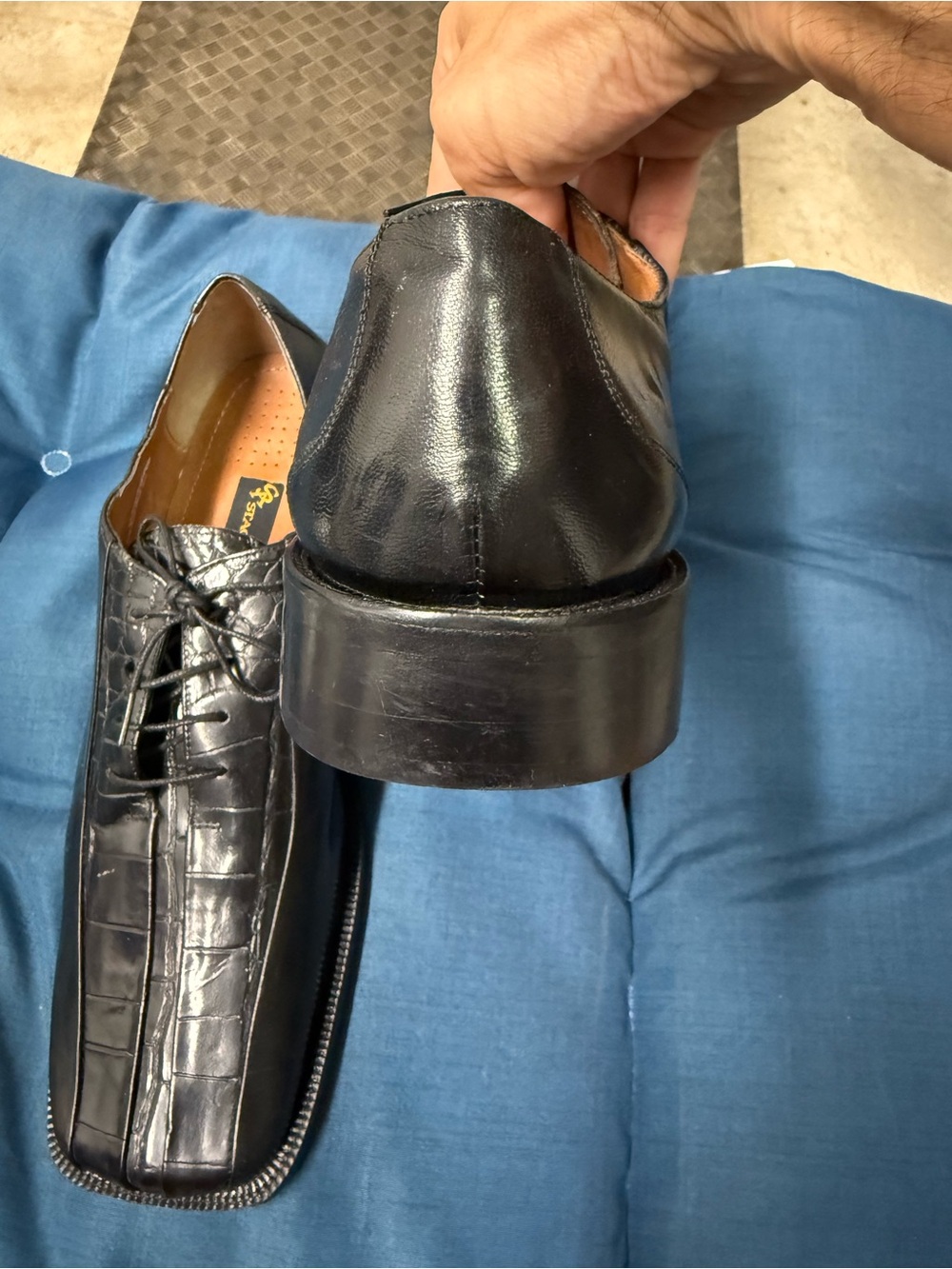 Stacy Adams Leather Mens Dress Shoes Black Size 12 - Picture 3 of 6